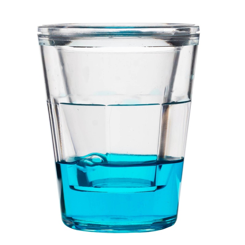 BarConic 1.5 oz Plastic Shot Glass with Double Wall – Blue