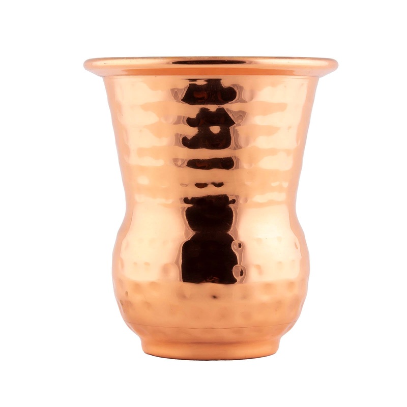 BarConic Hammered Copper Plated Hourglass Tumbler – 15oz