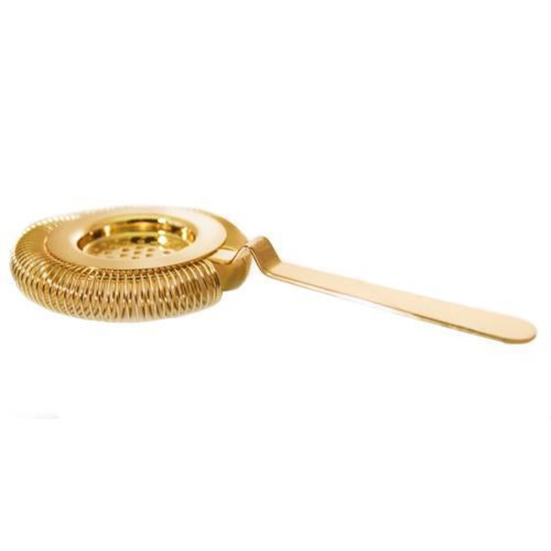 BarConic Long Ridged Handle No Prong Strainer – Gold