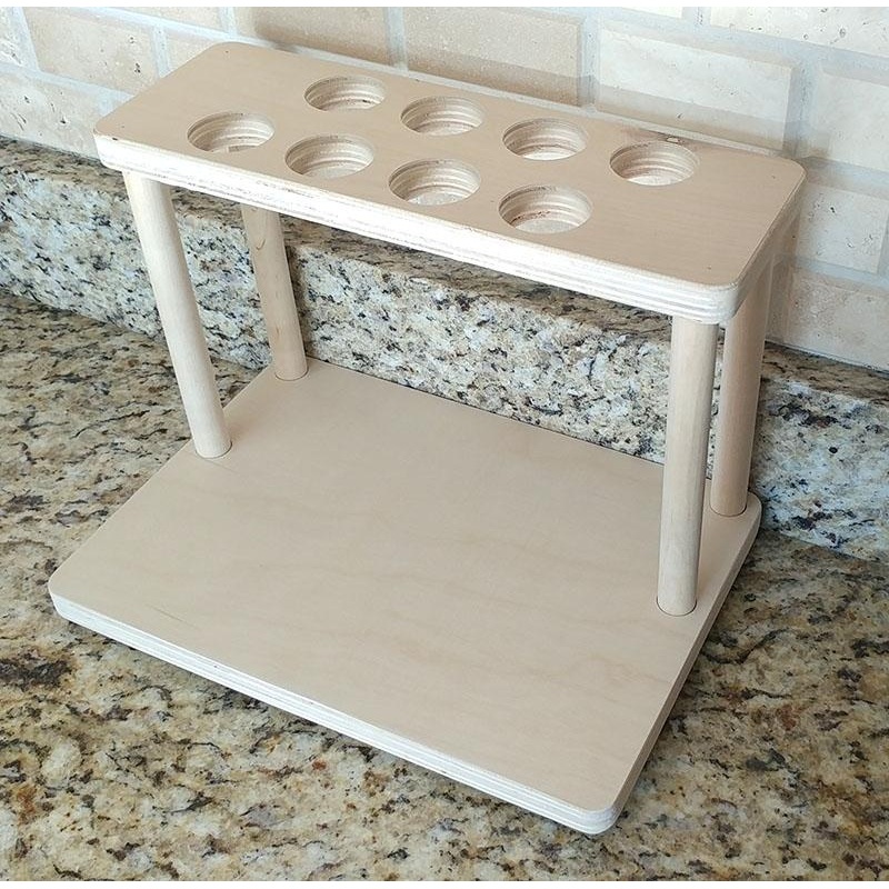 Counter Caddies – NATURAL – 12 STRAIGHT Shelf w/ K-Cup Holes