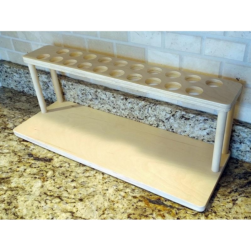 Counter Caddies – NATURAL – 24 STRAIGHT Shelf w/ K-Cup Holes