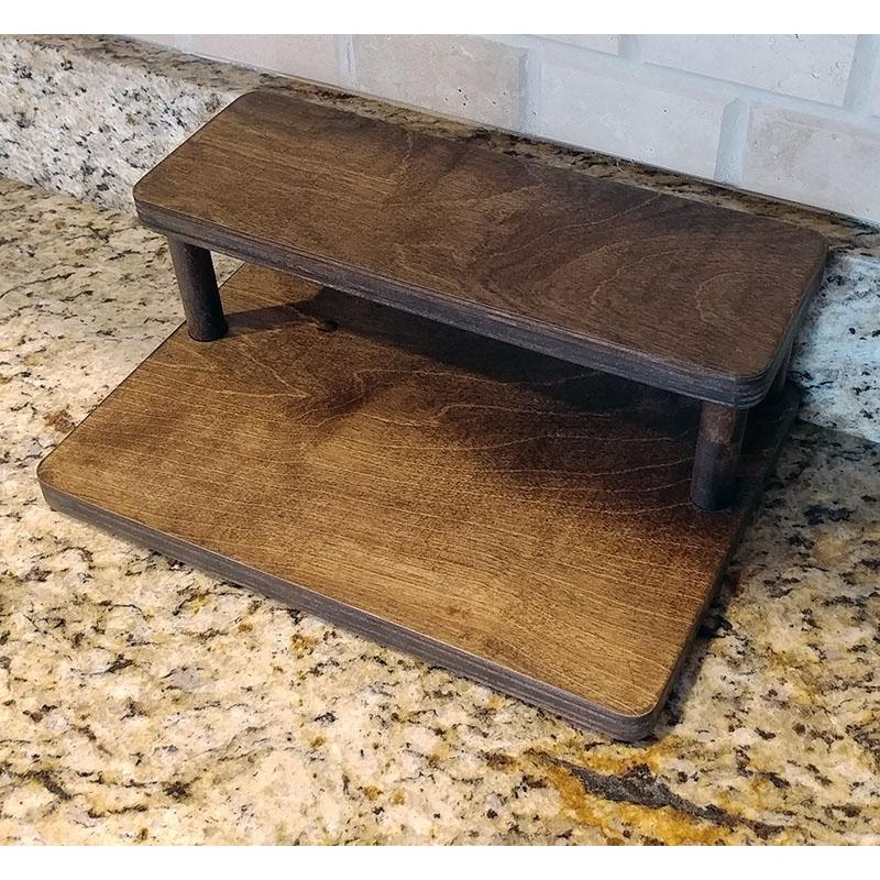 Counter Caddies – STAINED Finish – 12 STRAIGHT – Liquor/Wine Bottle Display
