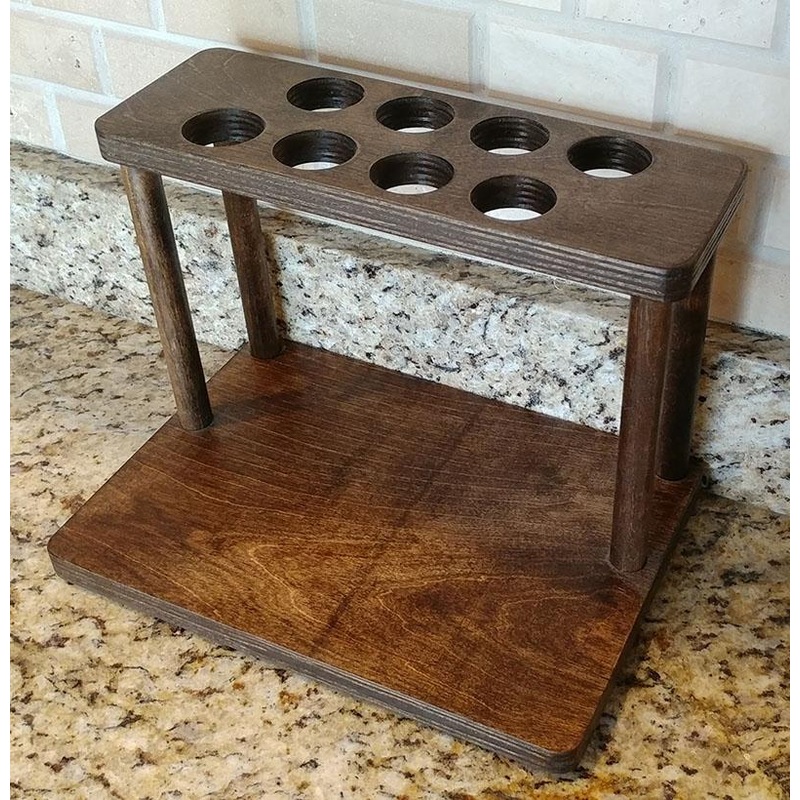 Counter Caddies – STAINED Finish – 12 STRAIGHT Shelf w/ K-Cup Holes