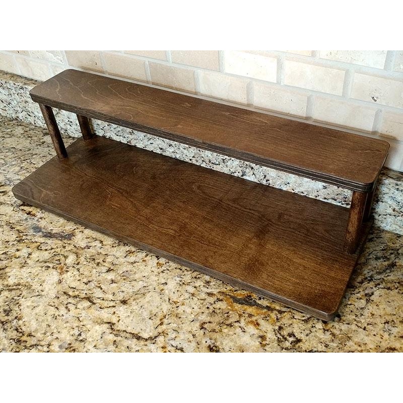 Counter Caddies – Stained Finish – 24 STRAIGHT Shelf – Culinary / Spice Rack