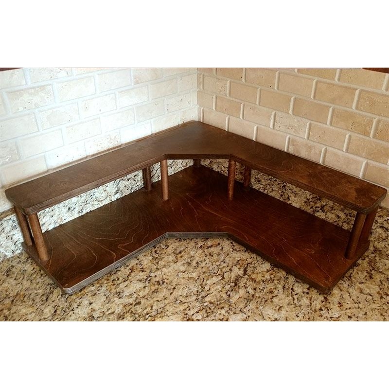 Counter Caddies – STAINED finish – CORNER Shelf – Culinary