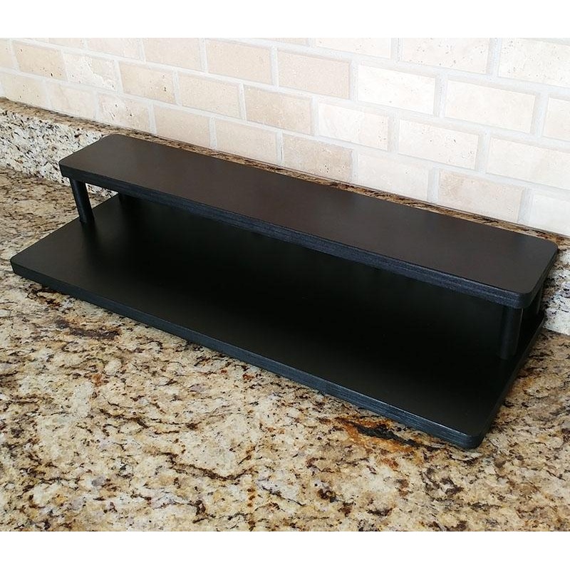 Counter Caddies with BLACK finish – 3.5 H Dowel Rods – 24 STRAIGHT Shelf