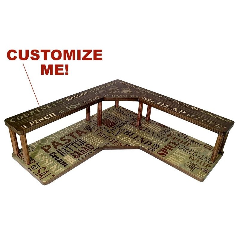 CUSTOMIZABLE Counter Caddies – CULINARY Theme – CORNER Shelf