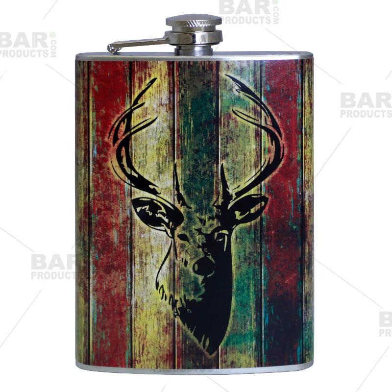Stainless Steel Hip Flask – Buck Design – Several Size Options