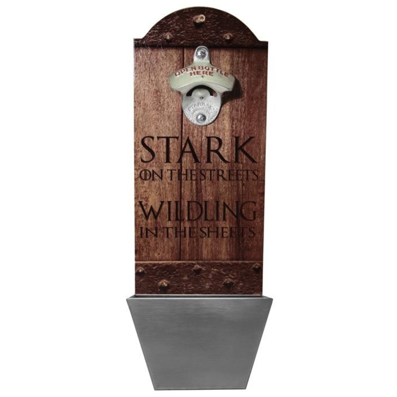 Stark on the Streets… Wooden Bottle Opener with Cap Catcher