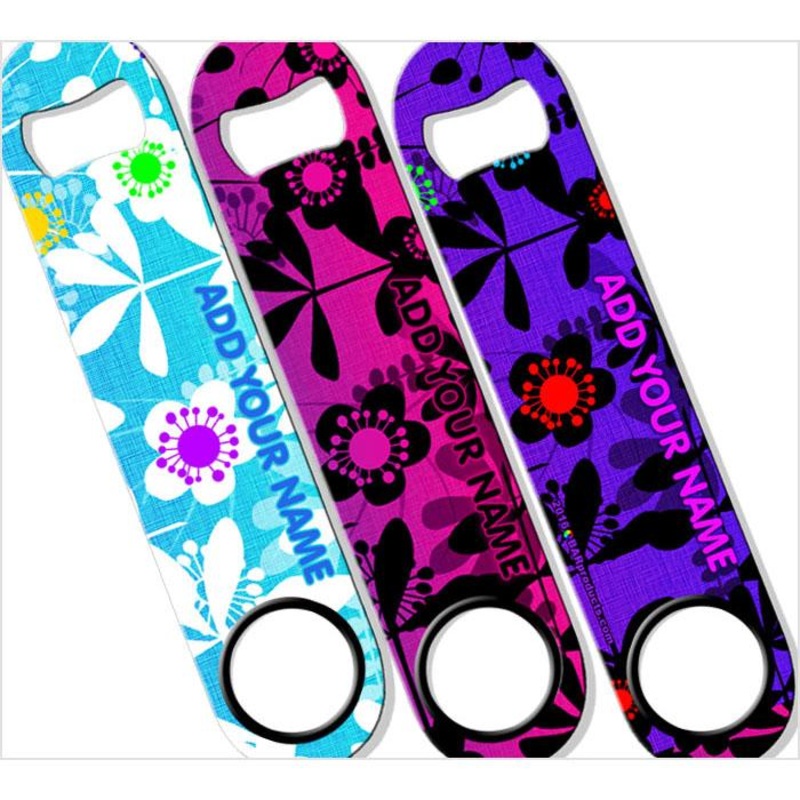 Abstract Flowers Bottle Opener  ADD YOUR NAME SPEED