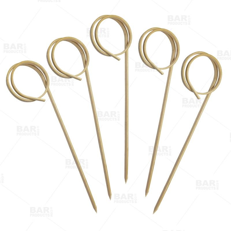 BarConic Bamboo Cocktail Picks – Ring Shaped – (Pack of 100)