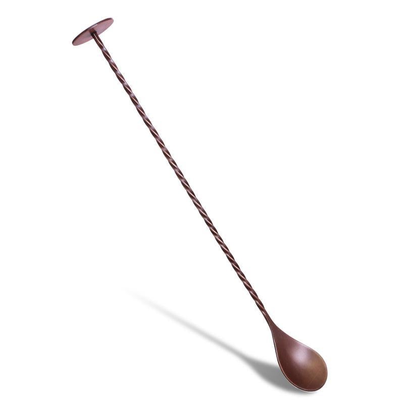 BarConic Copper Bar Spoon – 11 with Disk – Antique Finish