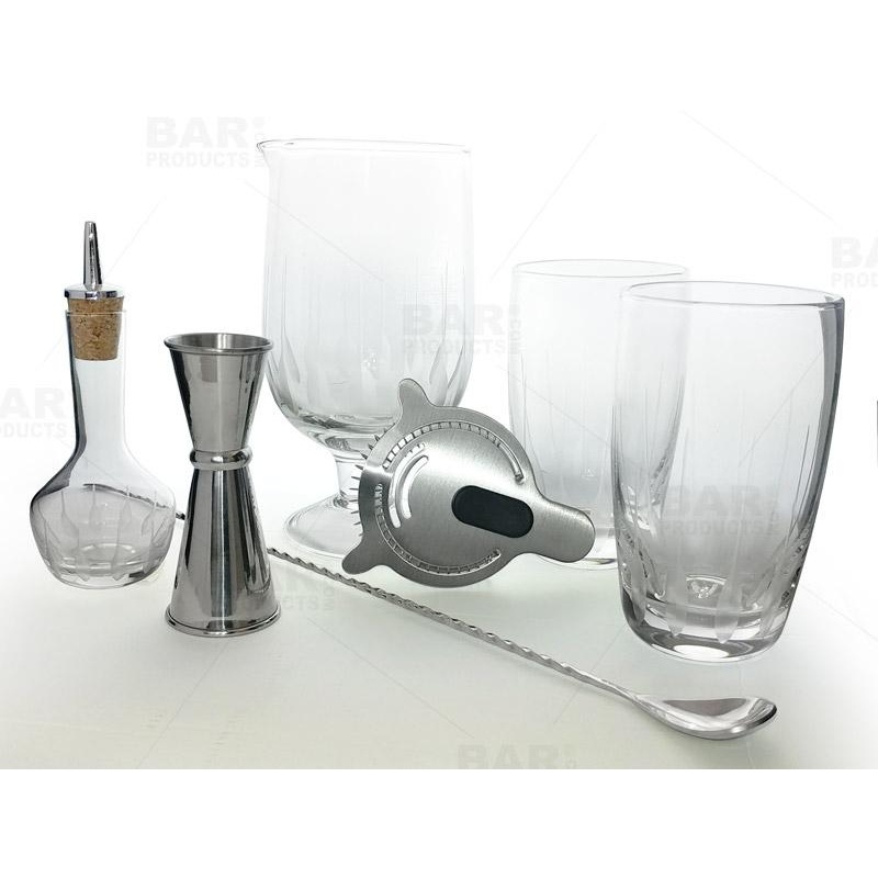 BarConic Feather Etched Bar Kit w/30oz Stemmed Mixing Glass