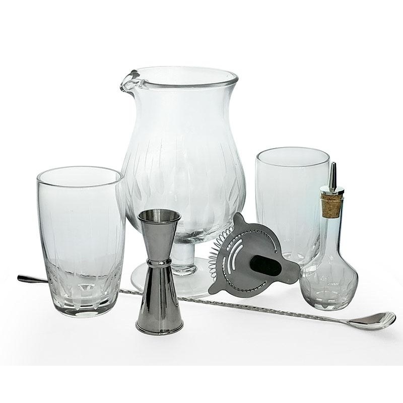 BarConic Feather Etched Bar Kit w/44oz Stemmed Mixing Glass