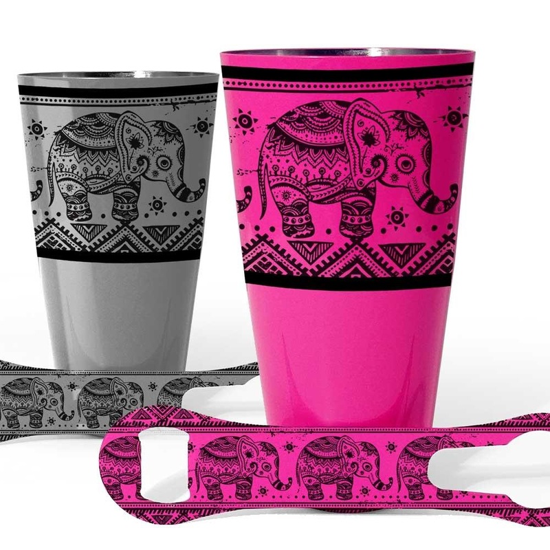 Cocktail Shaker and V-Rod Bar Set – Elephants – Color Options