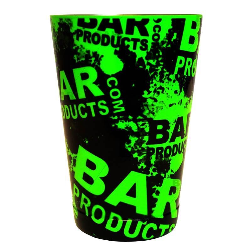 Cocktail Shaker Tin – 18oz weighted – NEON GREEN Grungy BPC Logo