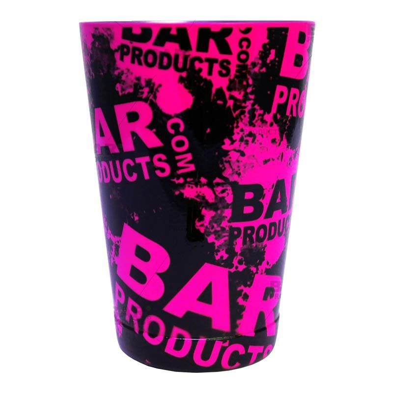 Cocktail Shaker Tin – 18oz weighted – NEON PINK Grungy BPC Logo