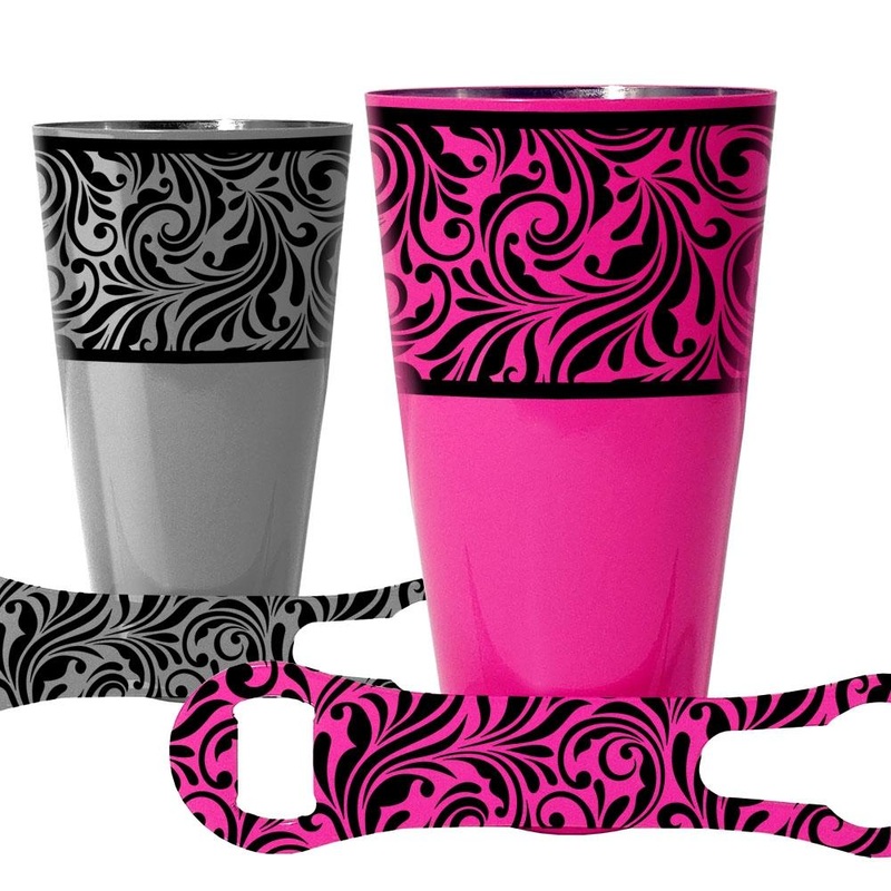 Cocktail Shaker / V-Rod Bartending Set – Floral Swirl – Several Colors