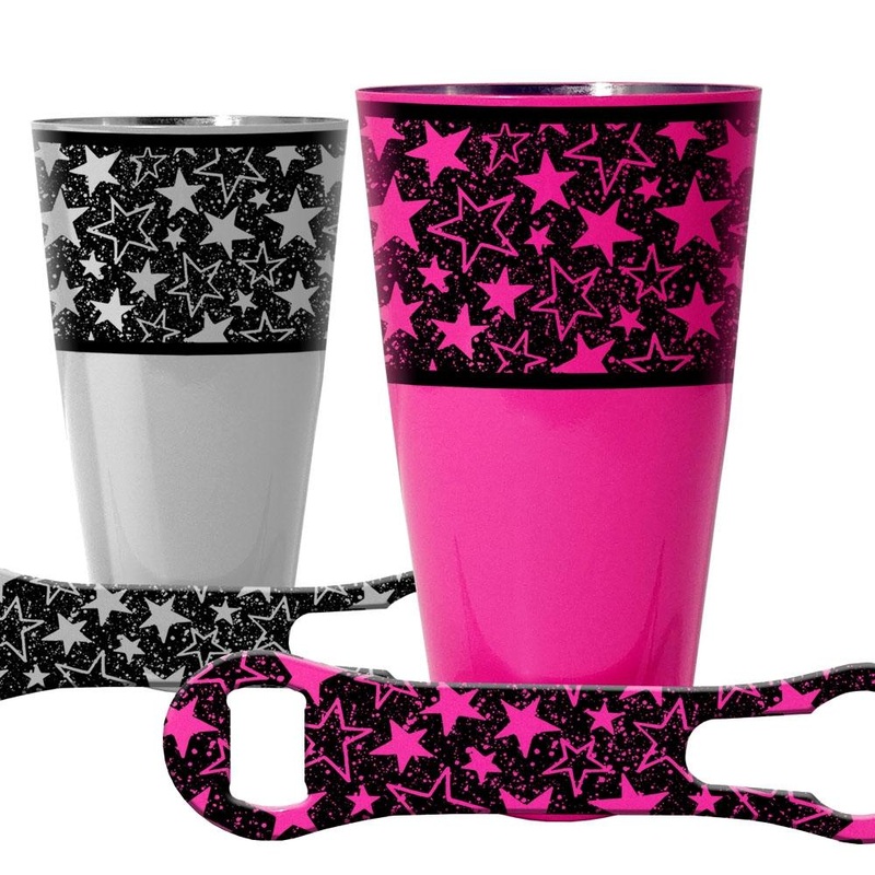 Cocktail Shaker / V-Rod Bartending Set – Grunge Stars – Several Colors