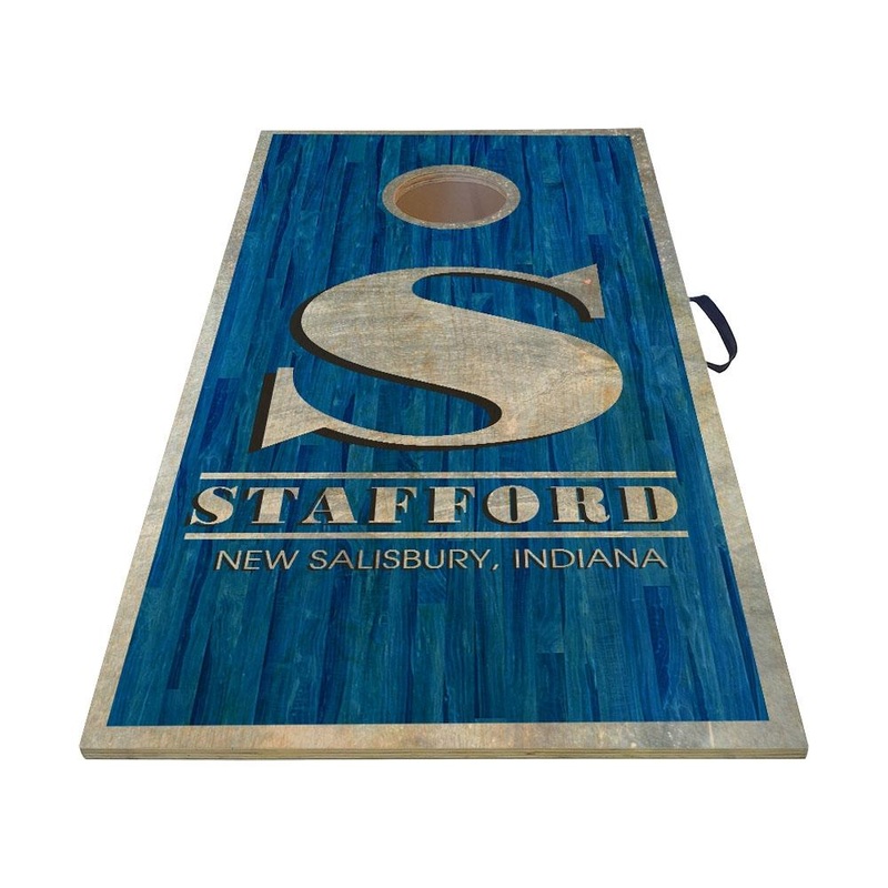 CUSTOMIZABLE Cornhole Game Boards – BLUE WOOD PLANKS – 22 x 44