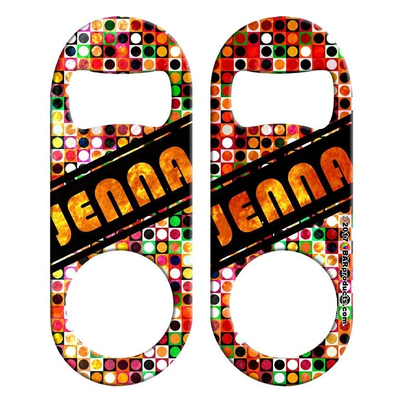 CUSTOMIZABLE Mini Bottle Opener – Grungy Retro Dot