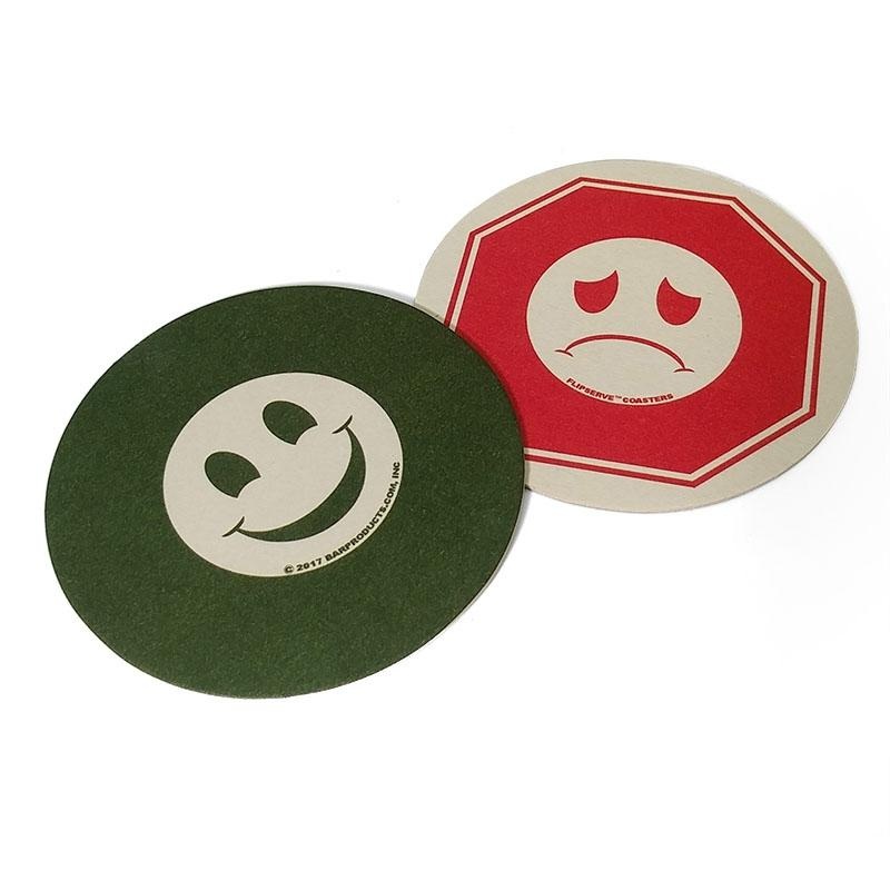 Flipserve Coasters – Stop and Go 4 inch Round – Pack of 100
