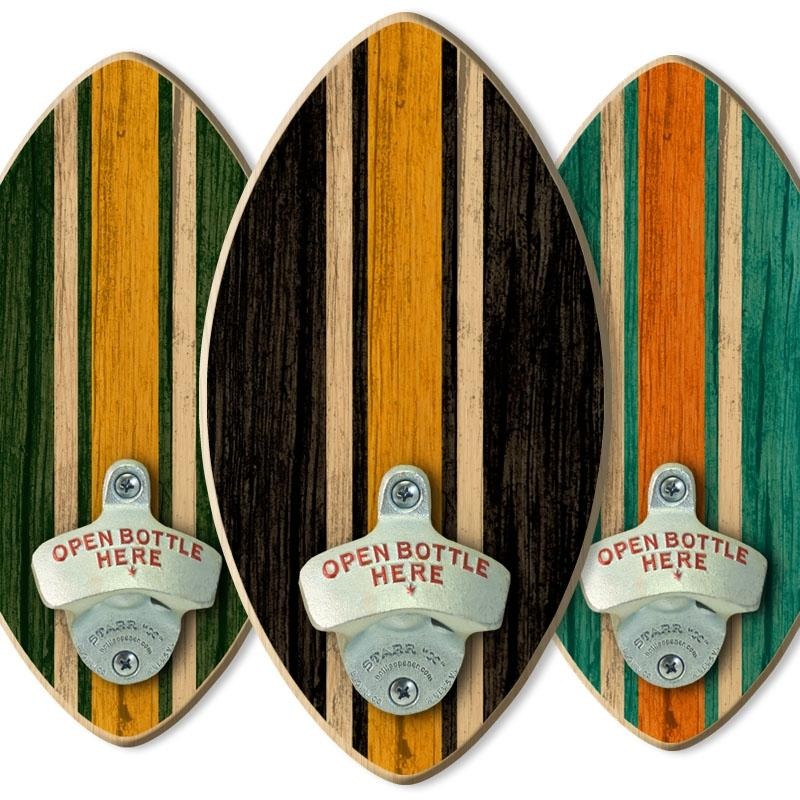 Football Wall-Mounted Wooden Plaque Bottle Openers – Several Team Color Options