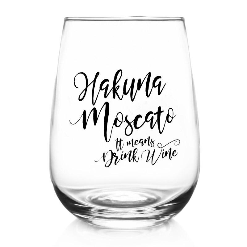 Hakuna Moscato Stemless Wine Glass – 17oz