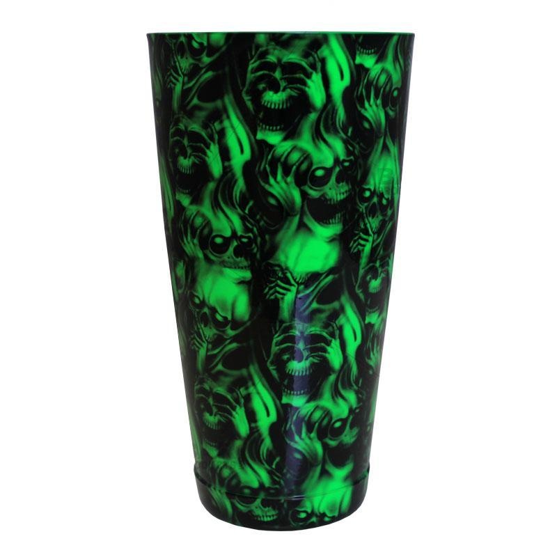 Printed Cocktail Shaker Tin – NEON Green EVIL – 28 ounce Weighted