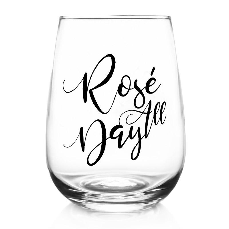 Ros All Day Stemless Wine Glass – 17oz