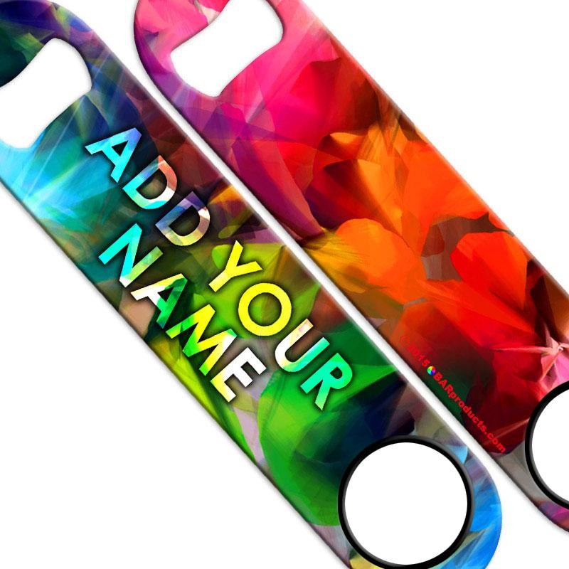 Abstract Colors Speed Bottle Opener  ADD YOUR NAME