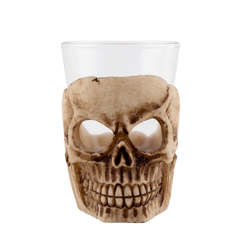 BarConic Shot Glass w/ Ceramic Skull Base – 2 ounce