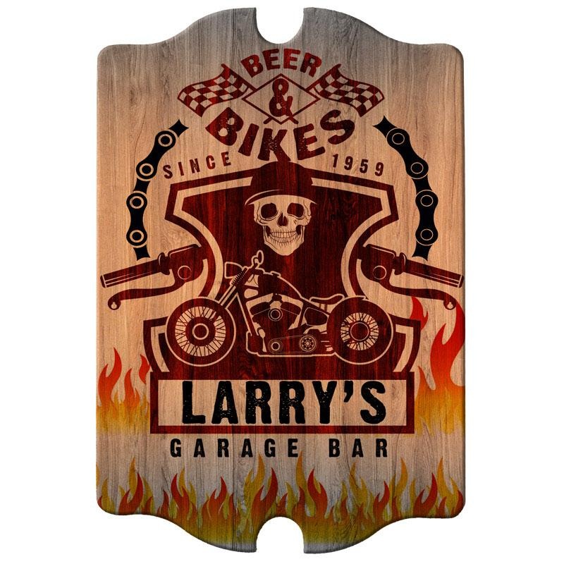 Biker – Custom Tavern Shaped Wood Bar Sign