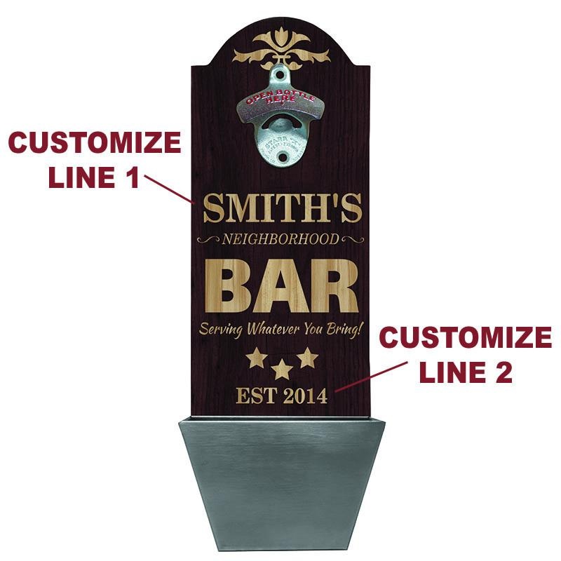 Custom Round Top Plaque with Cap Catcher – Neighborhood Bar