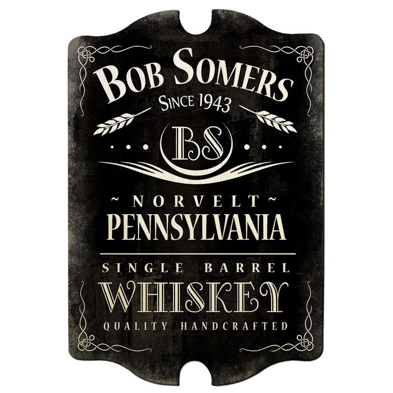 Custom Tavern Shaped Wood Bar Sign – Single Barrel Whiskey
