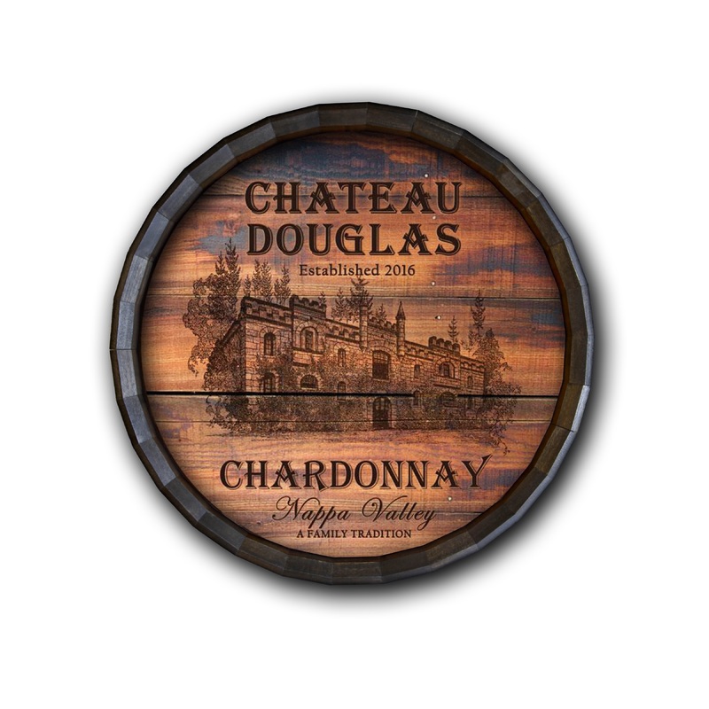 Custom Wood Barrel Top Sign  Chateau Design