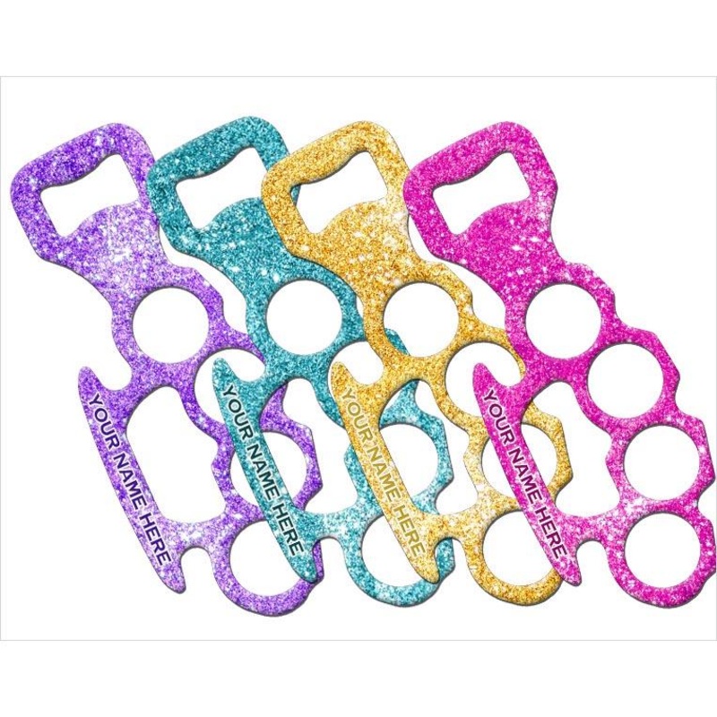 Glitter Knuckle Buster Bottle Opener – ADD YOUR NAME