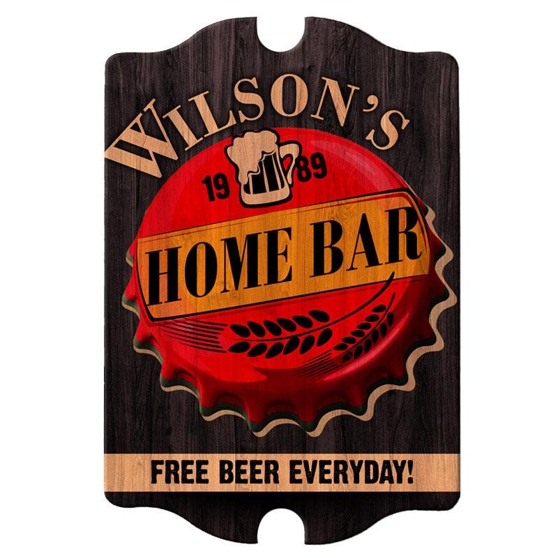 Home Bar – Custom Tavern Shaped Wood Bar Sign