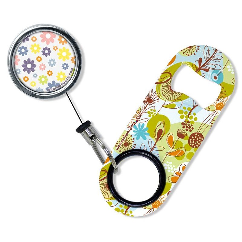 Kolorcoat Mini Bottle Opener with Retractable Reel – Cute Floral
