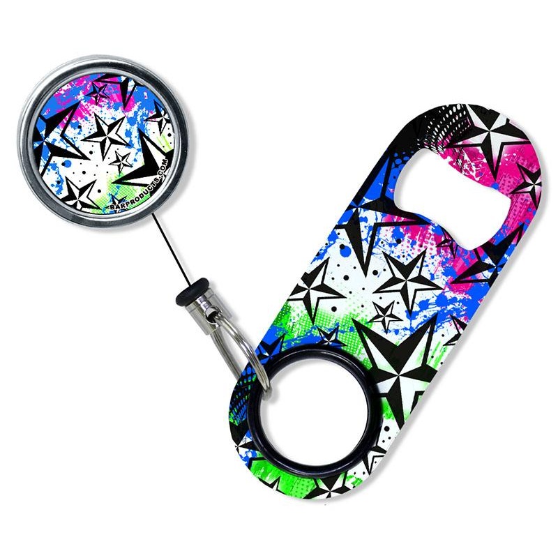 Kolorcoat Mini Bottle Opener with Retractable Reel – Rock Star Blue