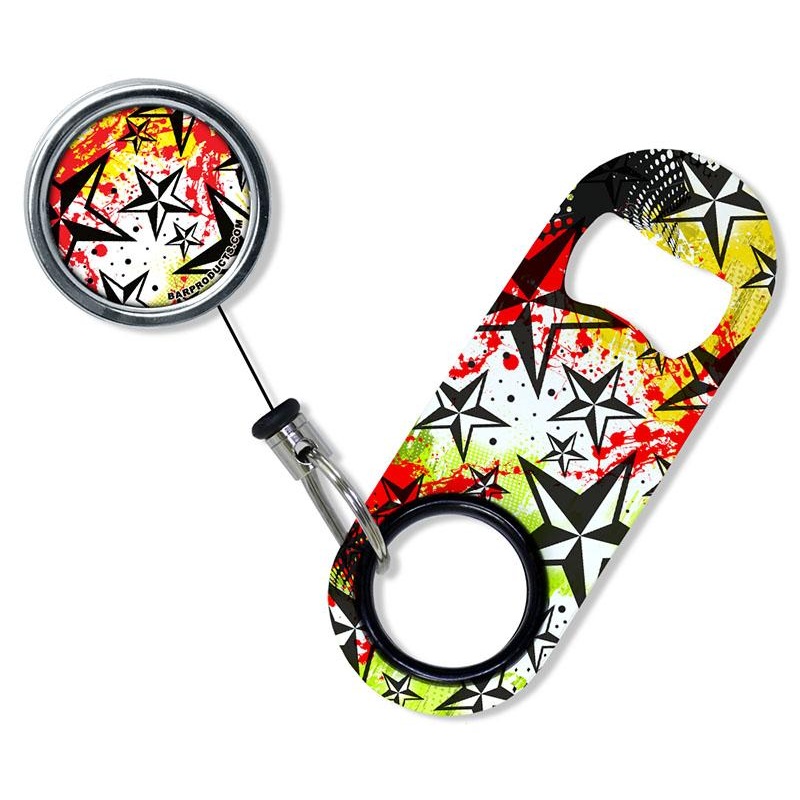 Kolorcoat Mini Bottle Opener with Retractable Reel – Rock Star Red