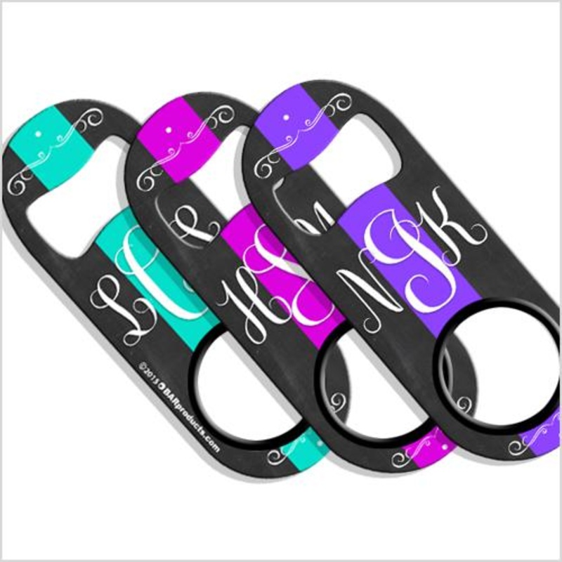 Monogram Chalk Style Mini Bottle Opener – ADD YOUR NAME