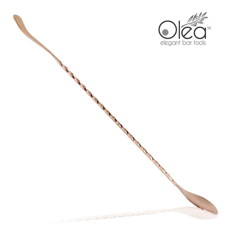 Olea Bar Spoon – Copper Plated with Bent Tip (30cm)