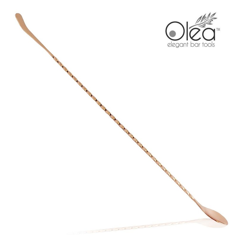 Olea Bar Spoon – Copper Plated with Bent Tip (40cm)