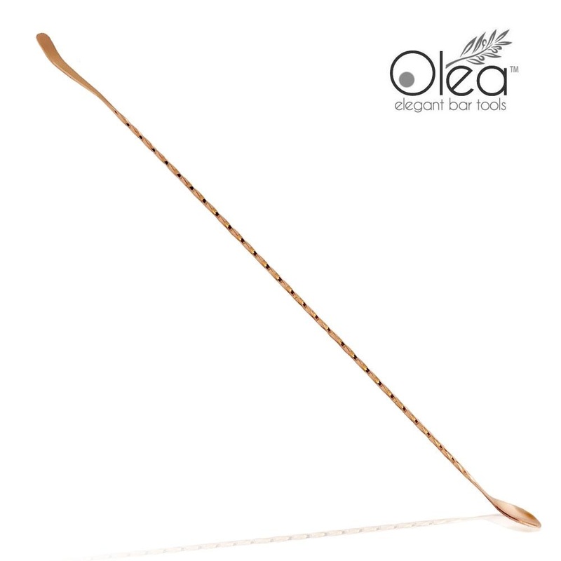 Olea Bar Spoon – Copper Plated with Bent Tip (50cm)