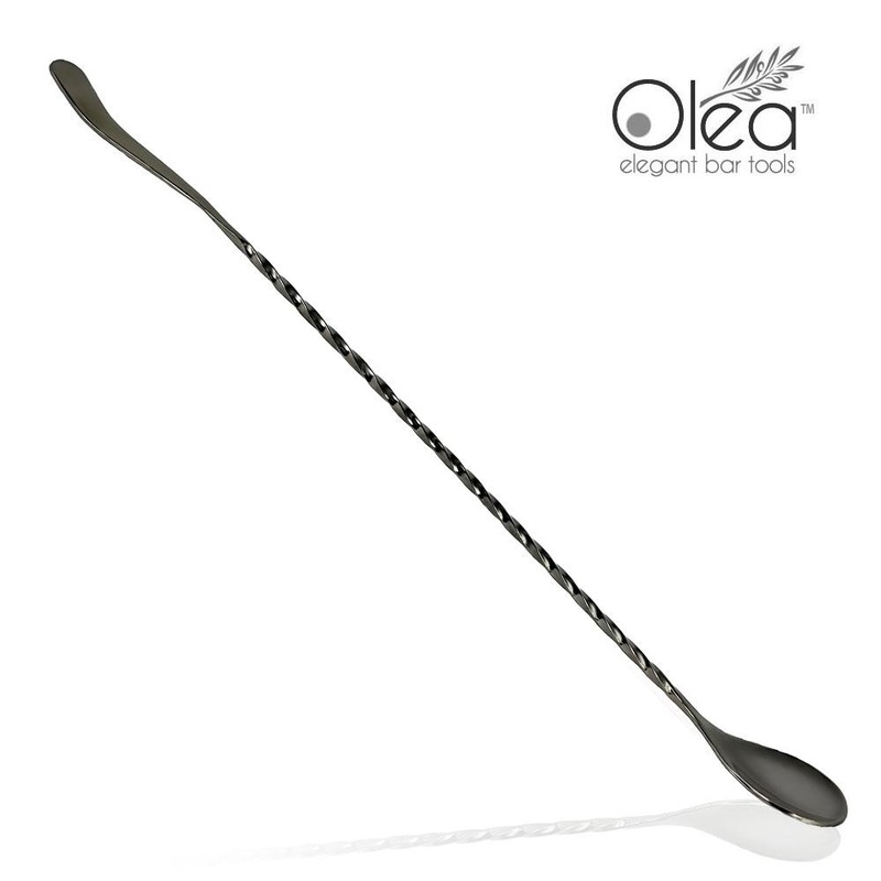 Olea Bar Spoon – Gunmetal Plated with Bent Tip (30cm)