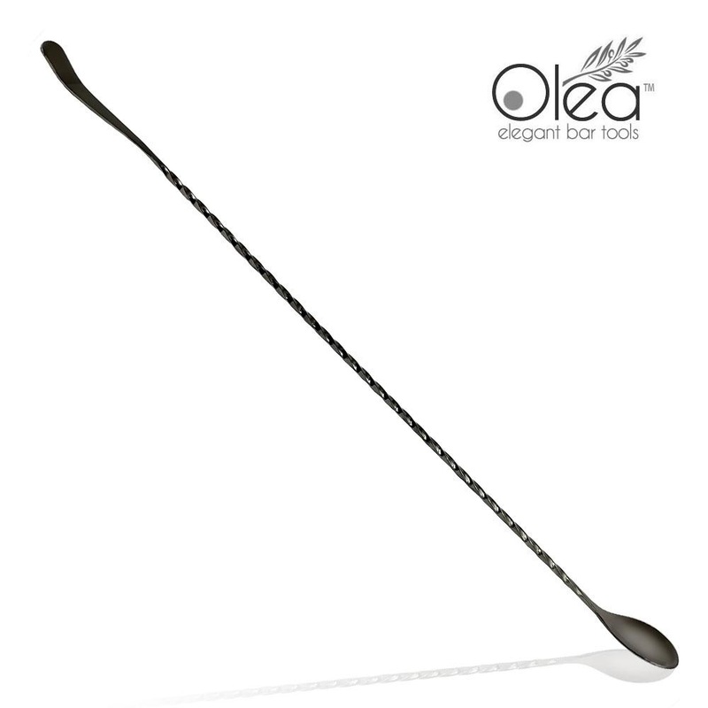 Olea Bar Spoon – Gunmetal Plated with Bent Tip (40cm)