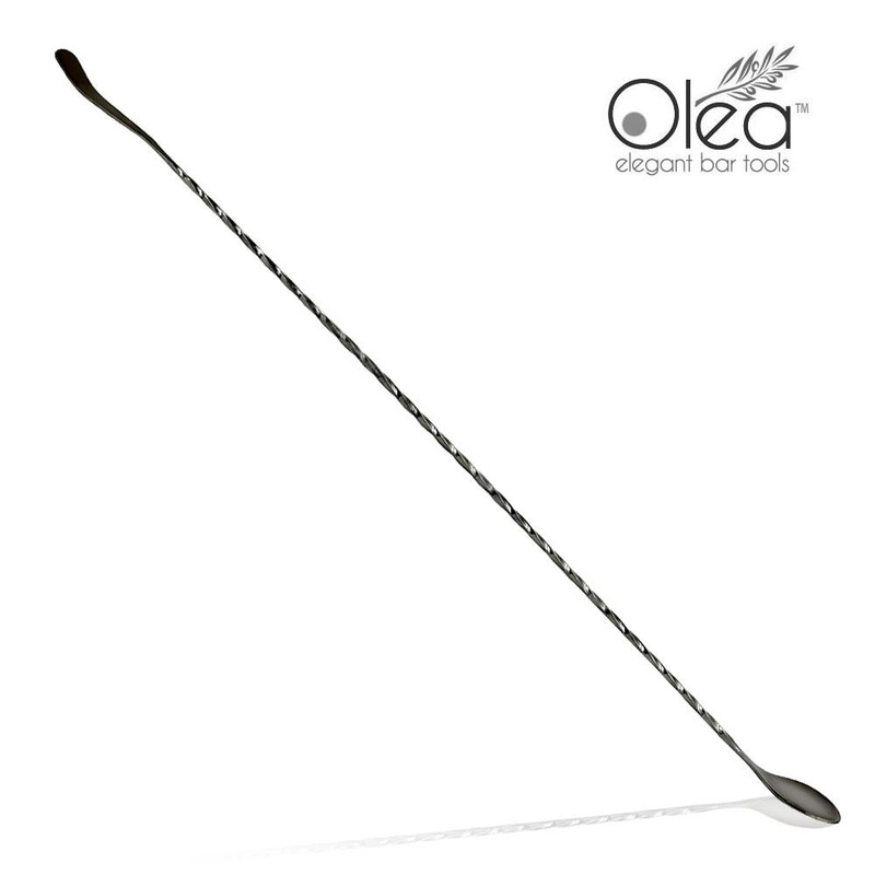 Olea Bar Spoon – Gunmetal Plated with Bent Tip (50cm)