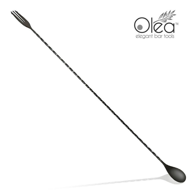 Olea Bar Spoon – Gunmetal Plated with Trident Fork Tip (50cm)