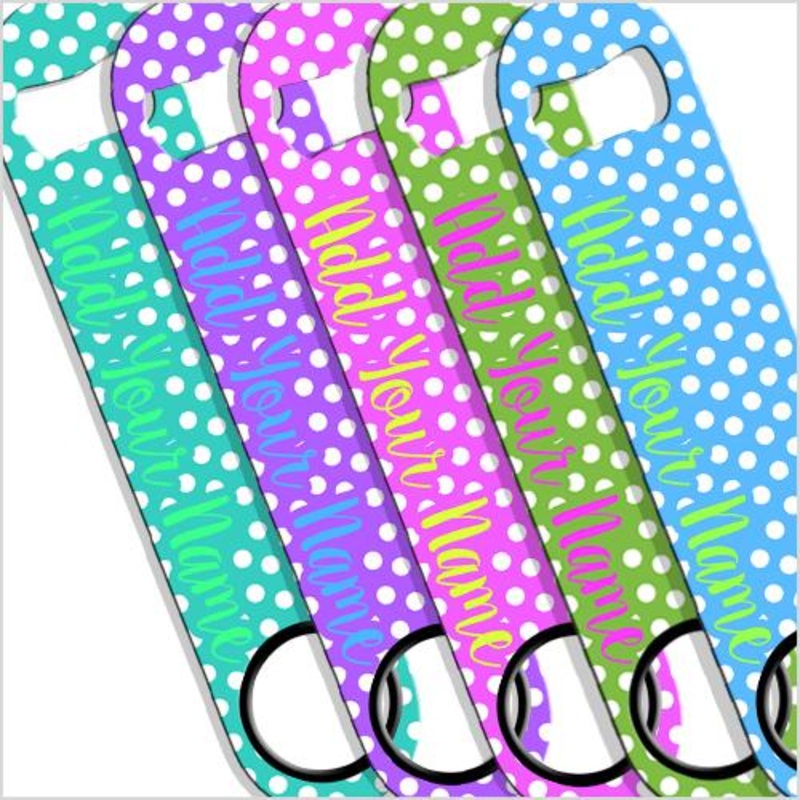 Polka Dots SPEED Bottle Opener – ADD YOUR NAME